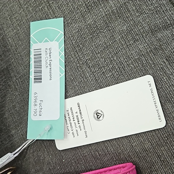 💥50% sale💥NEW Urban Expressions pink kelli clutch fuscia #1225 - Picture 3 of 7